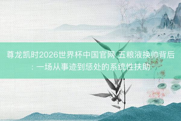 尊龙凯时2026世界杯中国官网 五粮液换帅背后: 一场从事迹到惩处的系统性扶助