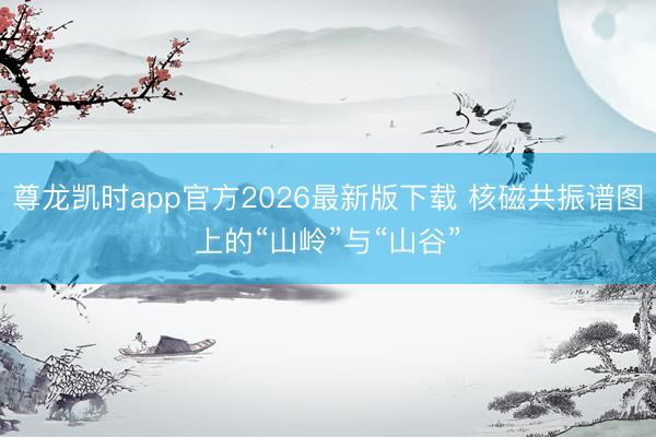 尊龙凯时app官方2026最新版下载 核磁共振谱图上的“山岭”与“山谷”