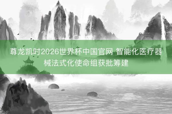 尊龙凯时2026世界杯中国官网 智能化医疗器械法式化使命组获批筹建