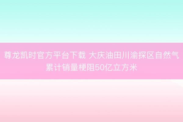 尊龙凯时官方平台下载 大庆油田川渝探区自然气累计销量梗阻50亿立方米