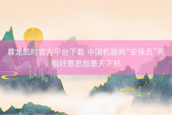 尊龙凯时官方平台下载 中国机器狗“安保员”亮相好意思加墨天下杯